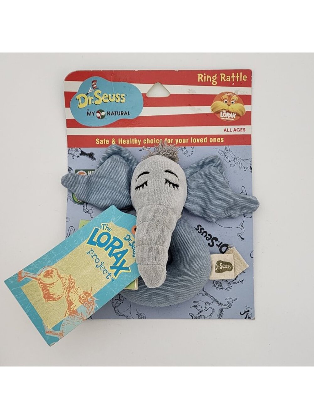 Dr Seuss Horton Ring Rattle Baby Toy My Natural Certified Non Toxic New Lorax